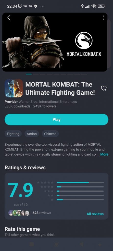 Скачать бесплатно игру Mortal Kombat на Android